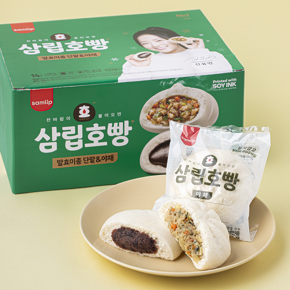 삼립 호빵 발효미종 단팥 7입 + 야채 7입, 1세트