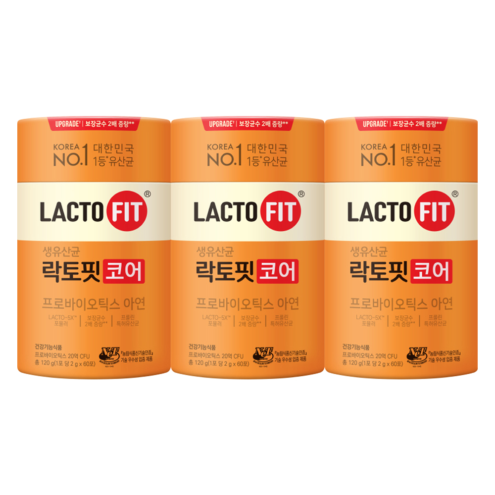 락토핏 종근당건강 코어 유산균 60p, 120g, 3개