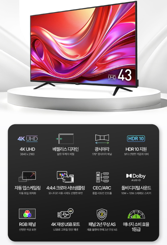 프리즘코리아 4K UHD LED TV